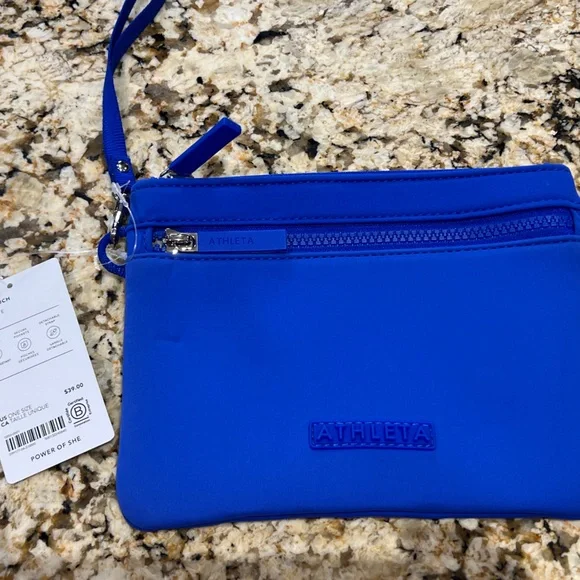 Athleta Varsity Blue Clutch Wristlet - Picture 1 of 6